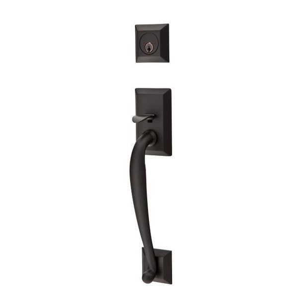Flat Black Handleset 4413MCUS19LH, Emtek, Mfr#: 4413MCUS19LH